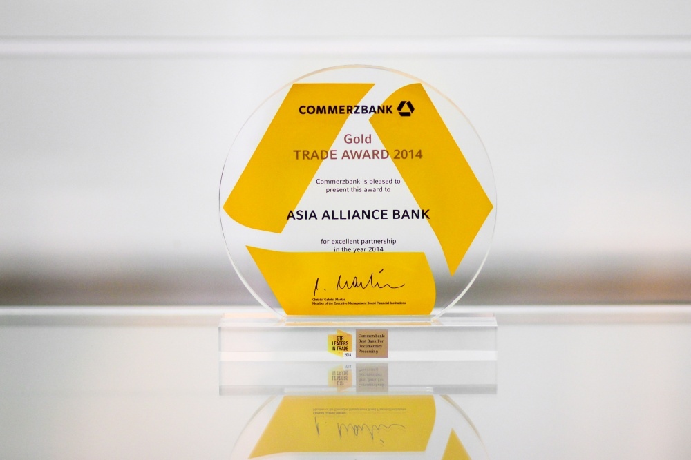 “ASIA ALLIANCE BANK” ATB Commerzbank AG bankining savdoni moliyalashtirish sohasidagi samarali hamkorligi uchun mukofotga sazovor bo‘ldi.