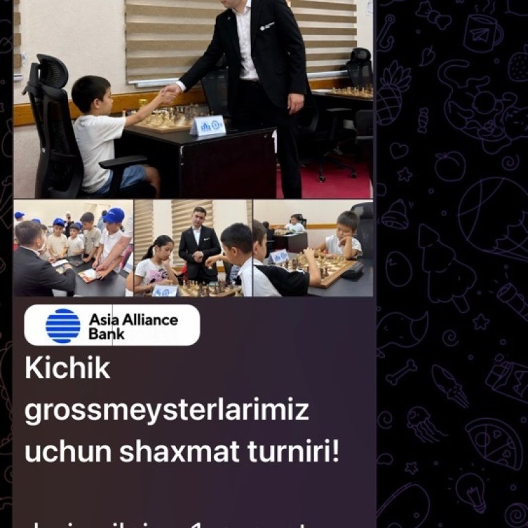 Kichik grossmeysterlarimiz uchun shaxmat turniri!
